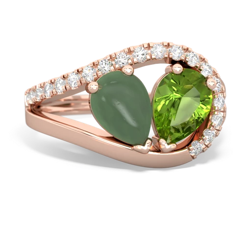 jade-peridot pave heart ring