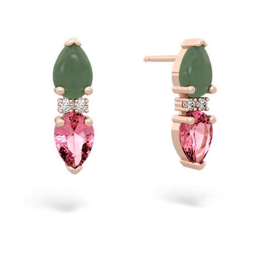 jade-pink sapphire bowtie earrings