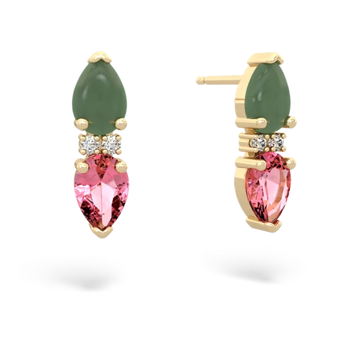 jade-pink sapphire bowtie earrings