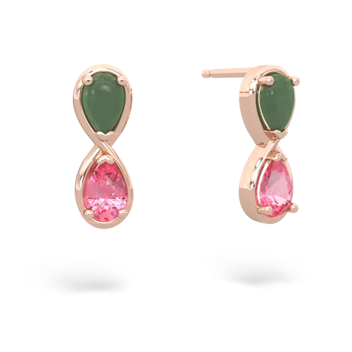 jade-pink sapphire infinity earrings