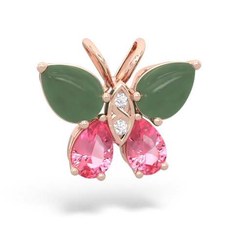 jade-pink sapphire butterfly pendant