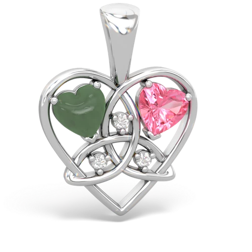 jade-pink sapphire celtic heart pendant