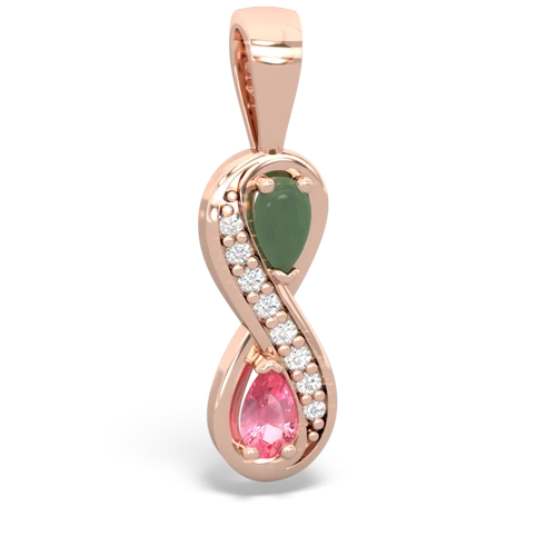 jade-pink sapphire keepsake infinity pendant