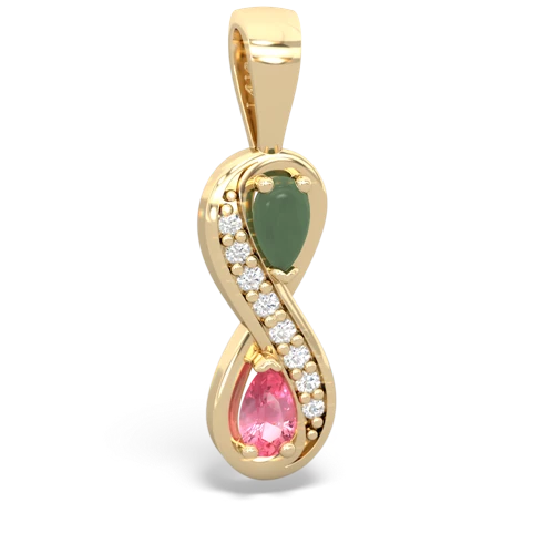 jade-pink sapphire keepsake infinity pendant