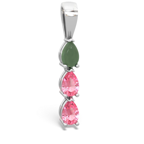 jade-pink sapphire three stone pendant