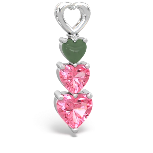 jade-pink sapphire three stone pendant