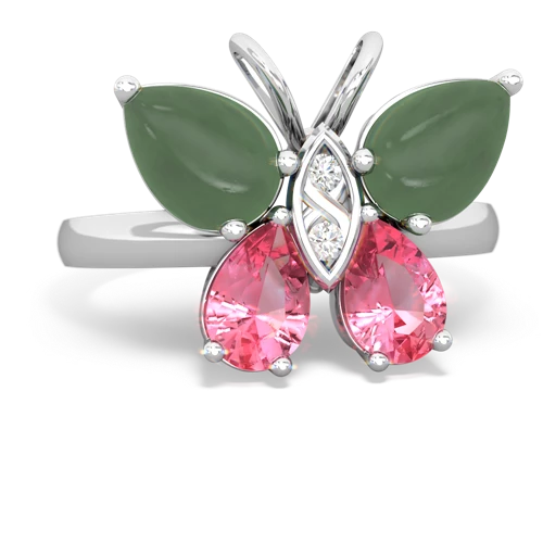 jade-pink sapphire butterfly ring