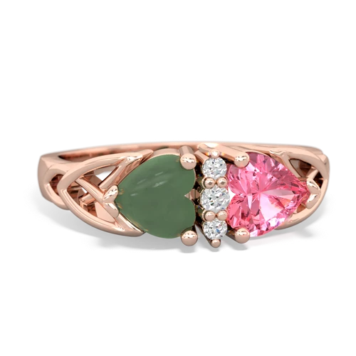 jade-pink sapphire celtic ring