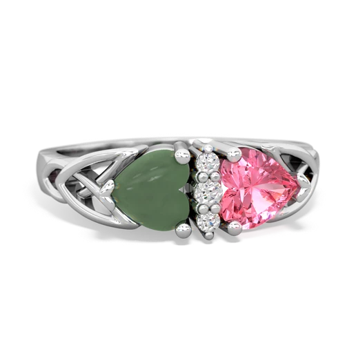 jade-pink sapphire celtic ring