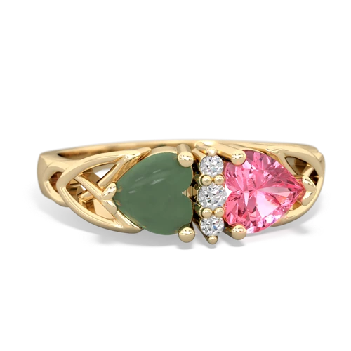 jade-pink sapphire celtic ring