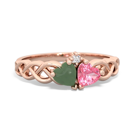 jade-pink sapphire celtic braid ring