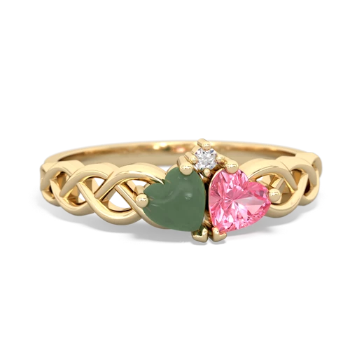 jade-pink sapphire celtic braid ring