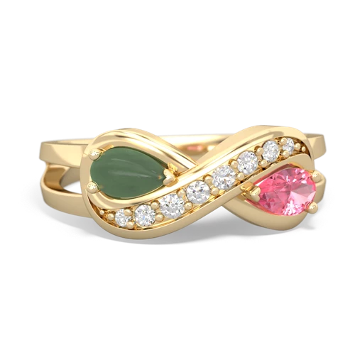 jade-pink sapphire diamond infinity ring