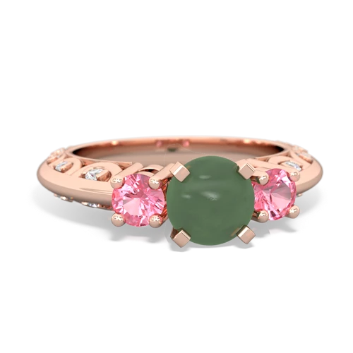 jade-pink sapphire engagement ring