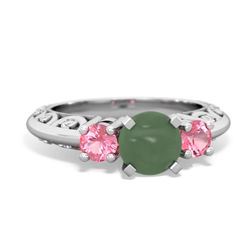 jade-pink sapphire engagement ring