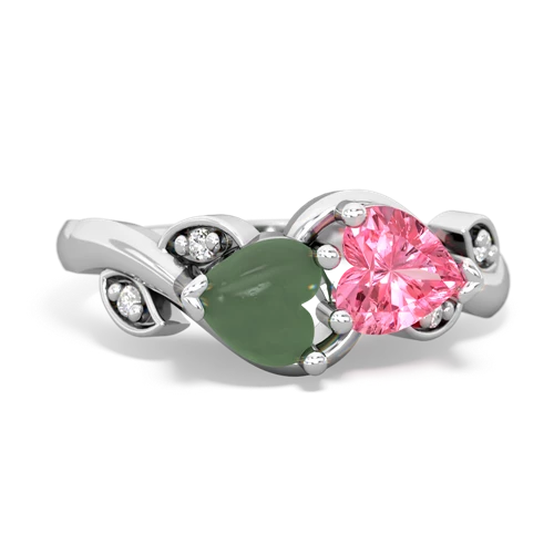 jade-pink sapphire floral keepsake ring