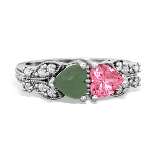jade-pink sapphire keepsake butterfly ring