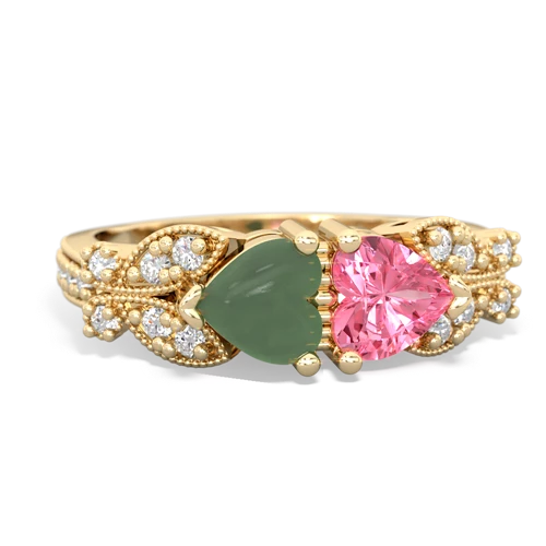 jade-pink sapphire keepsake butterfly ring