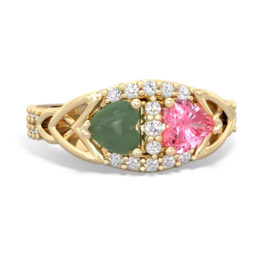 jade-pink sapphire keepsake engagement ring