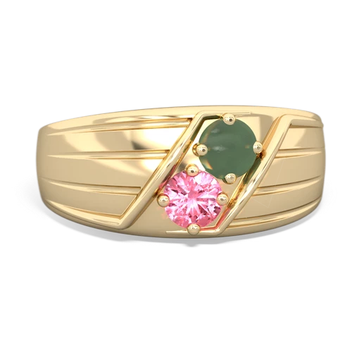 jade-pink sapphire mens ring