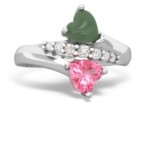 jade-pink sapphire modern ring
