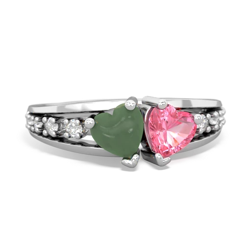 jade-pink sapphire modern ring