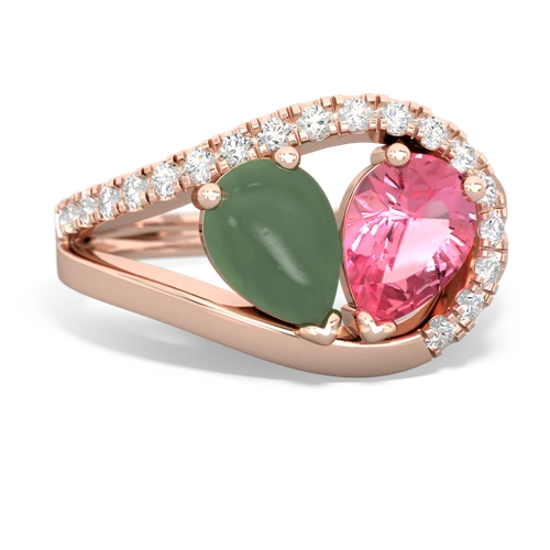 jade-pink sapphire pave heart ring