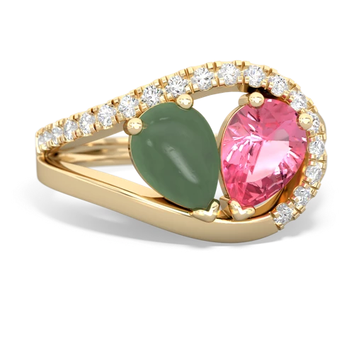 jade-pink sapphire pave heart ring