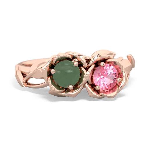 jade-pink sapphire roses ring
