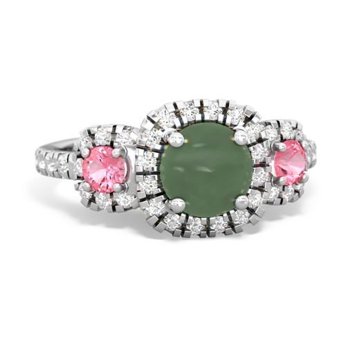 jade-pink sapphire three stone regal ring