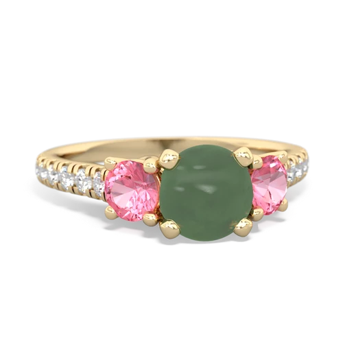 jade-pink sapphire trellis pave ring