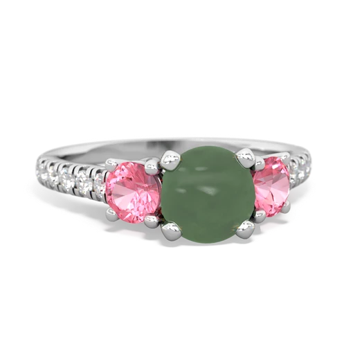 jade-pink sapphire trellis pave ring