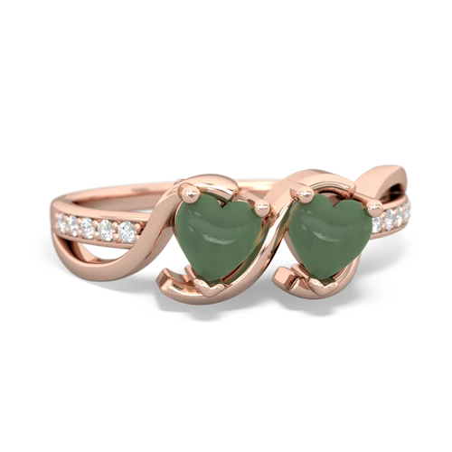 jade double heart ring