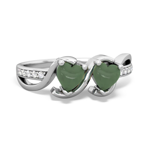 jade double heart ring