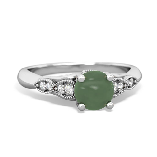 jade filigree milgrain ring