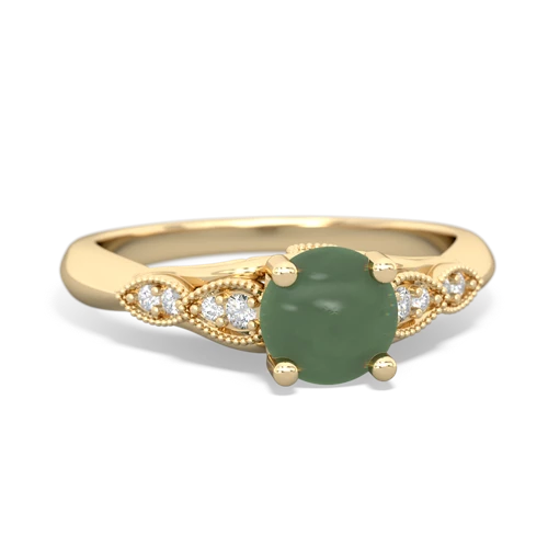 jade filigree milgrain ring