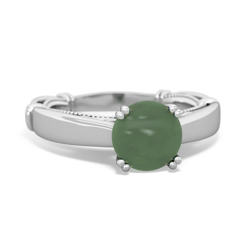 jade ornate solitaire ring