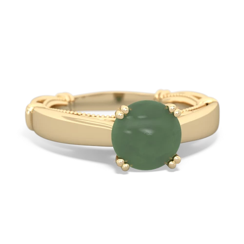 jade ornate solitaire ring