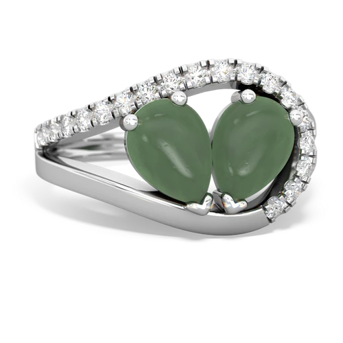 jade pave heart ring