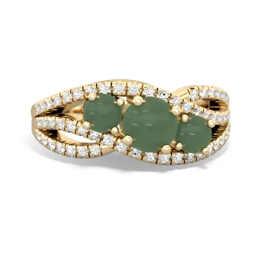 jade three stone pave ring