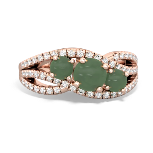 jade three stone pave ring