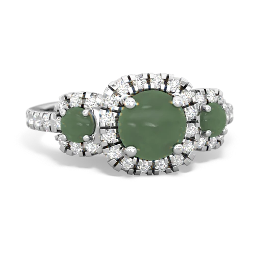 jade three stone regal ring