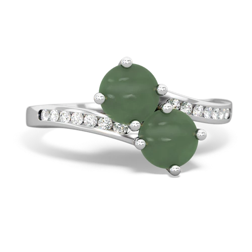 jade two stone channel ring