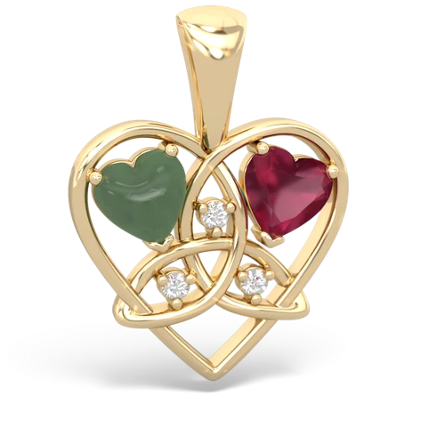 jade-ruby celtic heart pendant