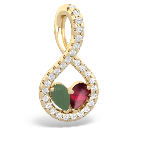 jade-ruby pave twist pendant