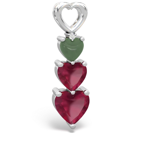 jade-ruby three stone pendant