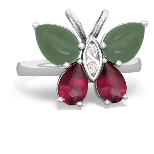 jade-ruby butterfly ring