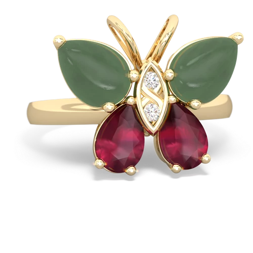 jade-ruby butterfly ring