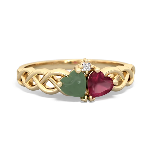 jade-ruby celtic braid ring