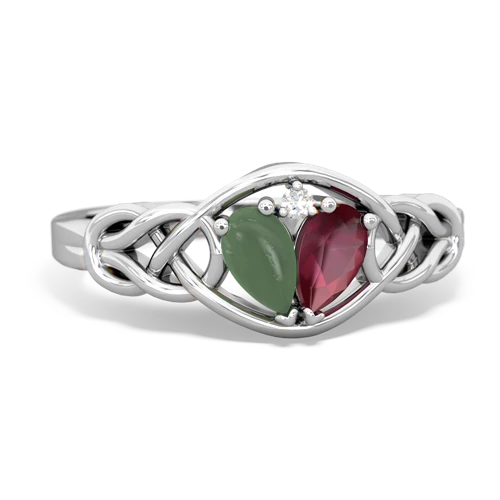 jade-ruby celtic knot ring